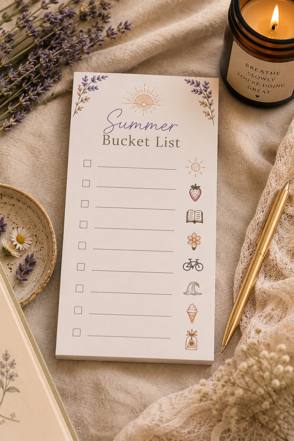 Summer Bucket List Notepad | Summer Whispers Collection